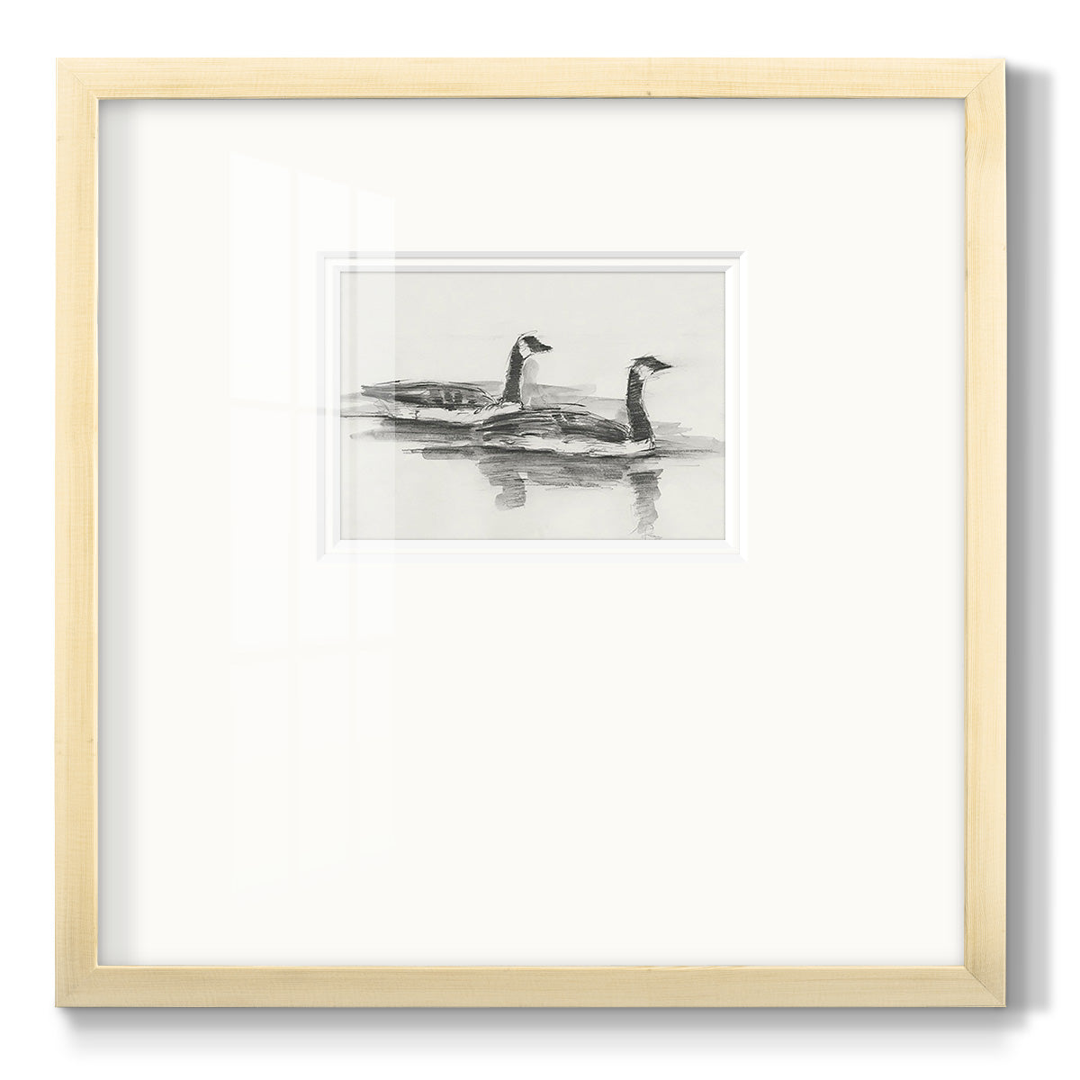 Geese Study I - Double Matboard Framed Print