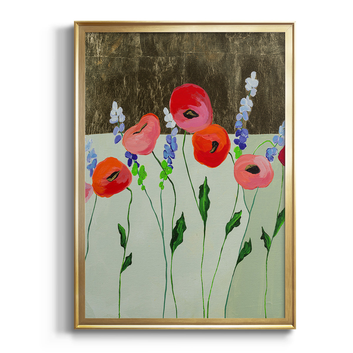 Poppy Party - Modern Framed Canvas Print
