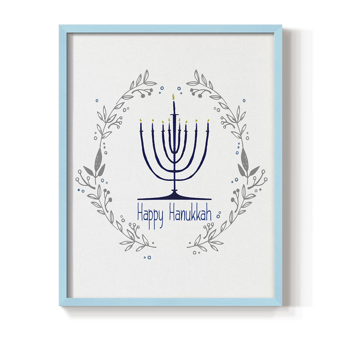 Happy Hanukkah II - Restickable Framed Art Print