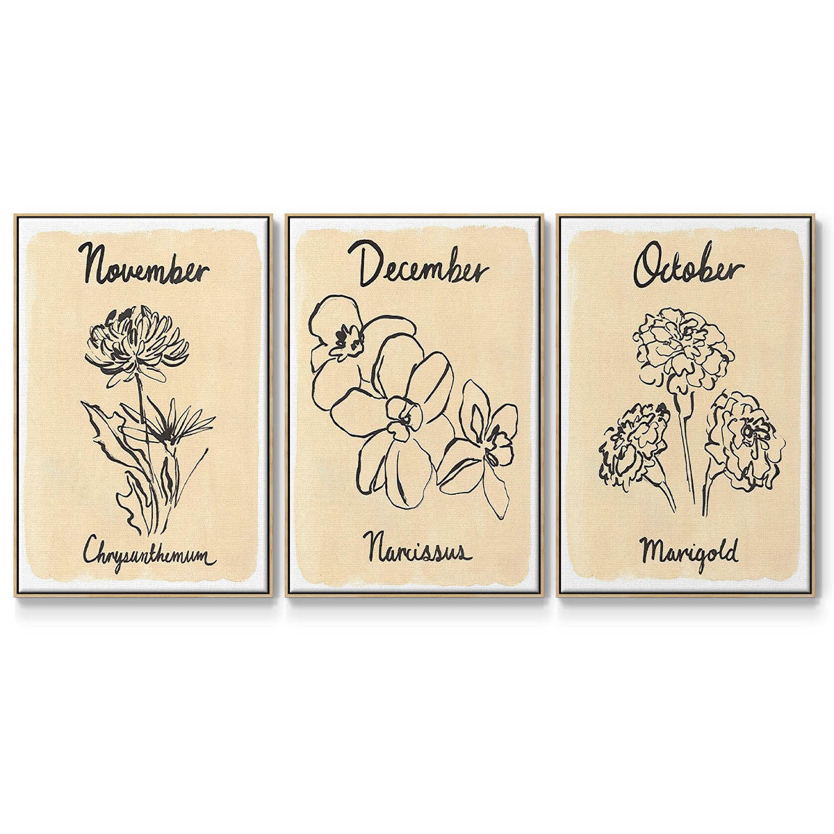 Birth Month X - Floater Framed Canvas Set