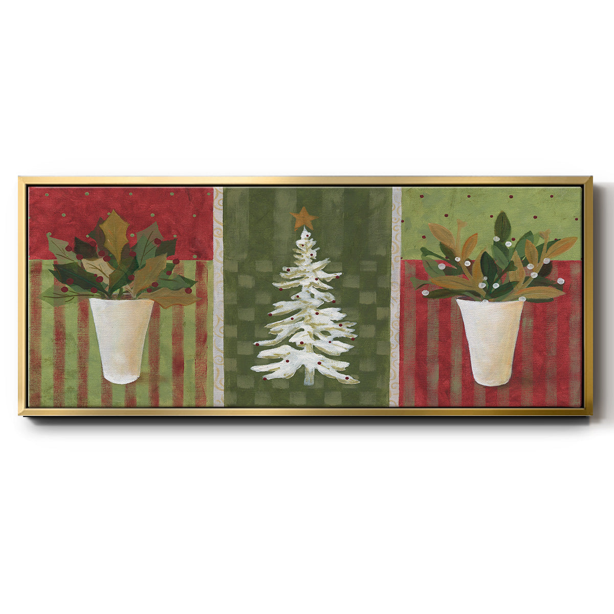 Holiday Greenery - Floater Framed Canvas Print