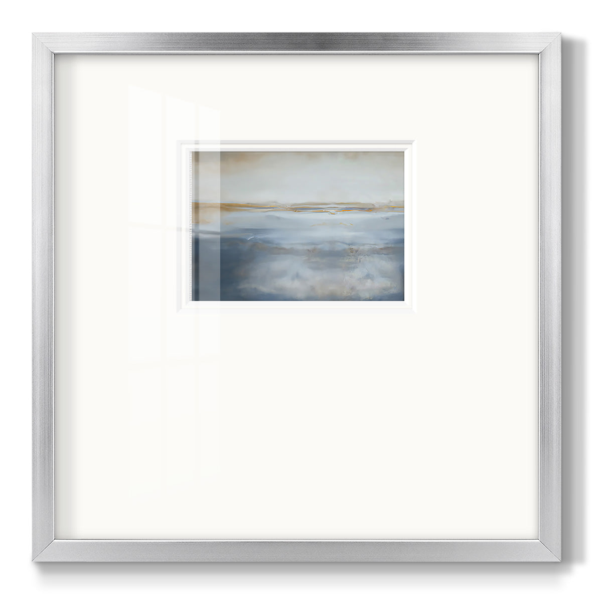 Blue and Gold Abstract II - Double Matboard Framed Print