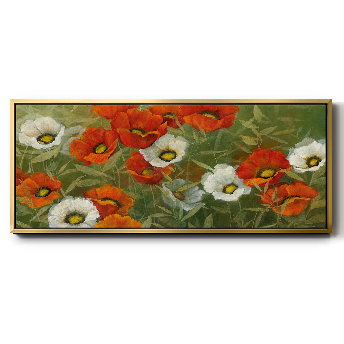 Poppy Symphony - Floater Framed Canvas Print