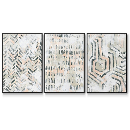 Sand Glyphs I - Floater Framed Canvas Set