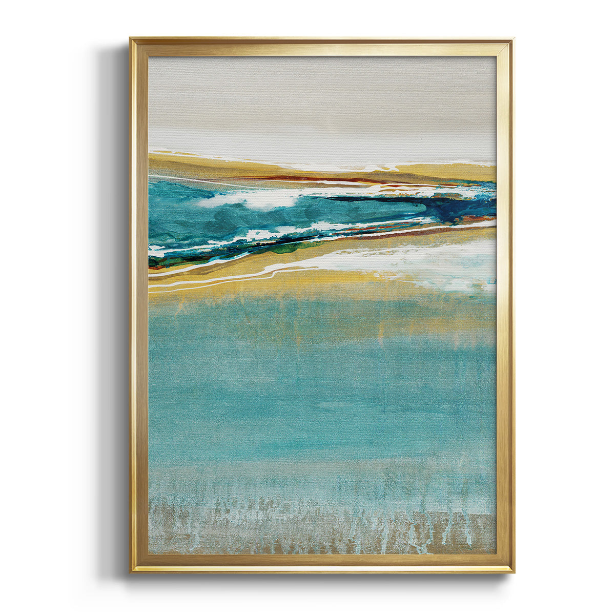 Aqua Quartz V1 - Modern Framed Canvas Print