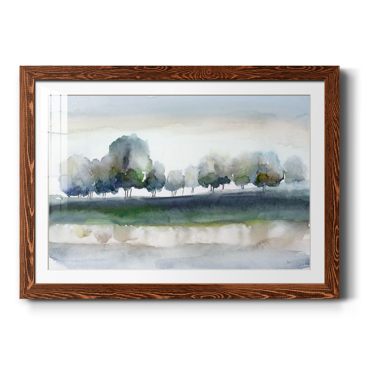 Warm Meadowline Indigo - Barnwood Framed Art Print