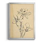 Magnolia Sketch II - Modern Framed Canvas Print