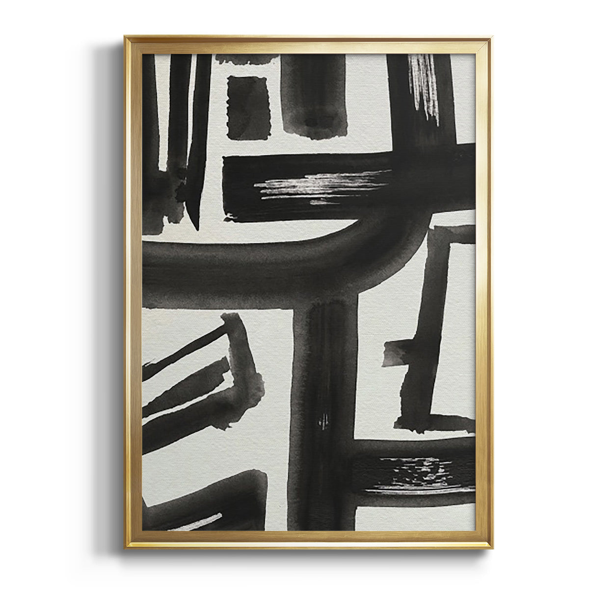 Inkwell Intersect II - Modern Framed Canvas Print
