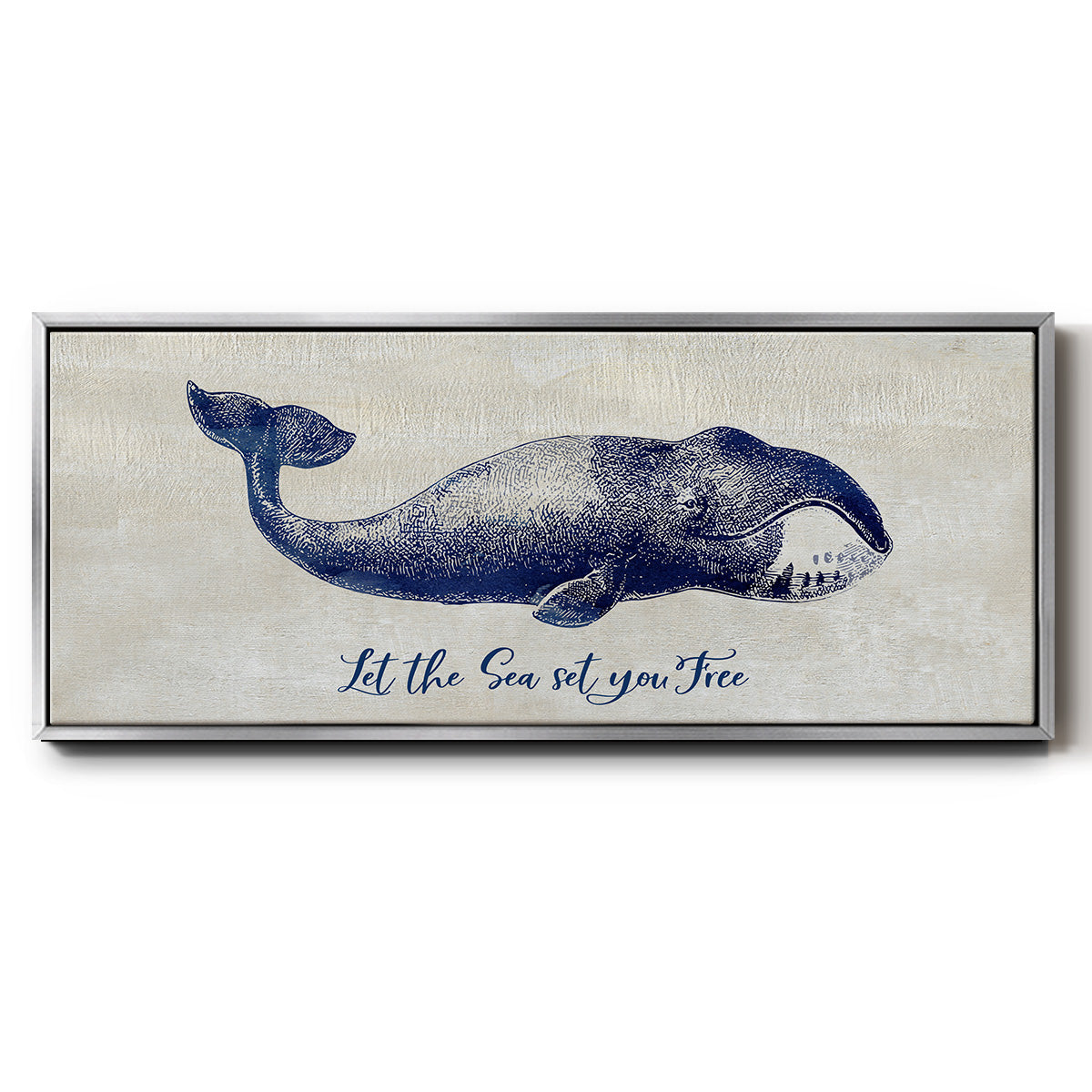 Let The Sea Set You Free - Floater Framed Canvas Print