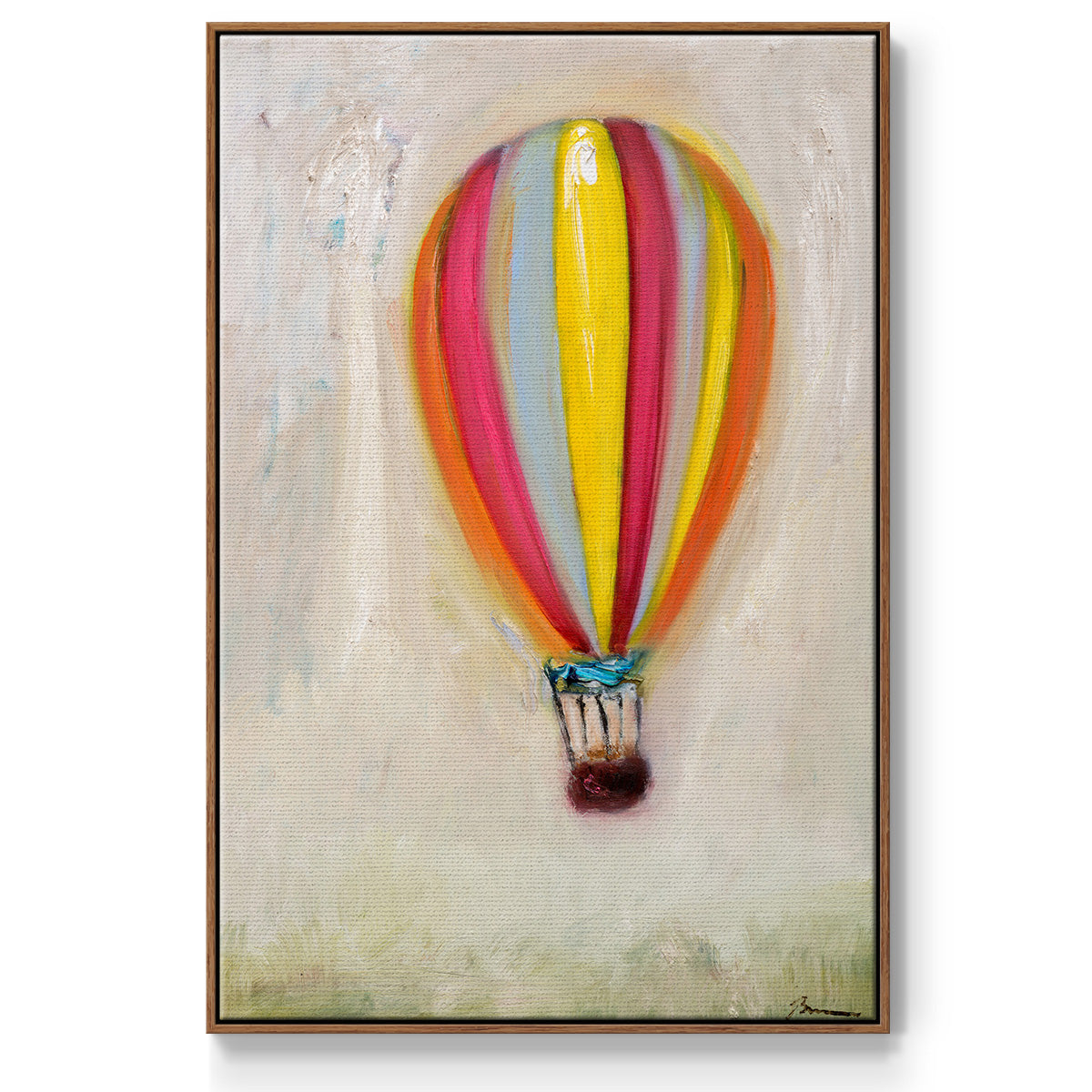 Lucky Hot Air Balloon - Framed Premium Gallery Wrapped Canvas L Frame - Ready to Hang