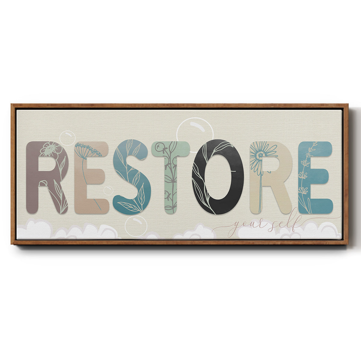 Restore Your Self - Floater Framed Canvas Print