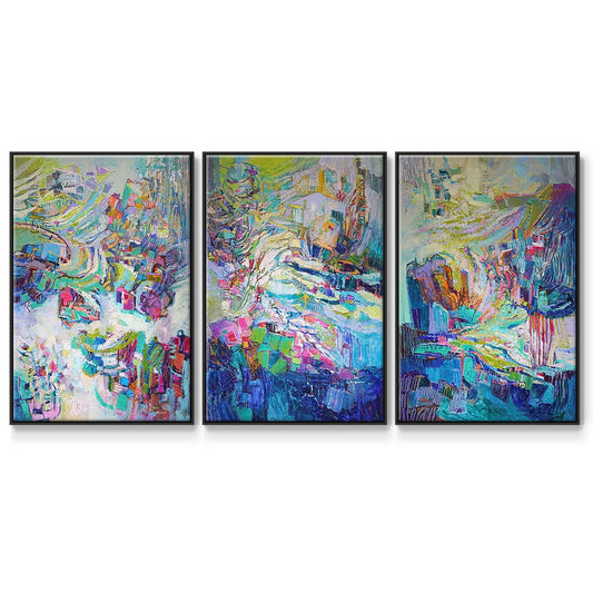 Gathering up the Goddess I - Framed Premium Gallery Wrapped Canvas L Frame 3 Piece Set - Ready to Hang