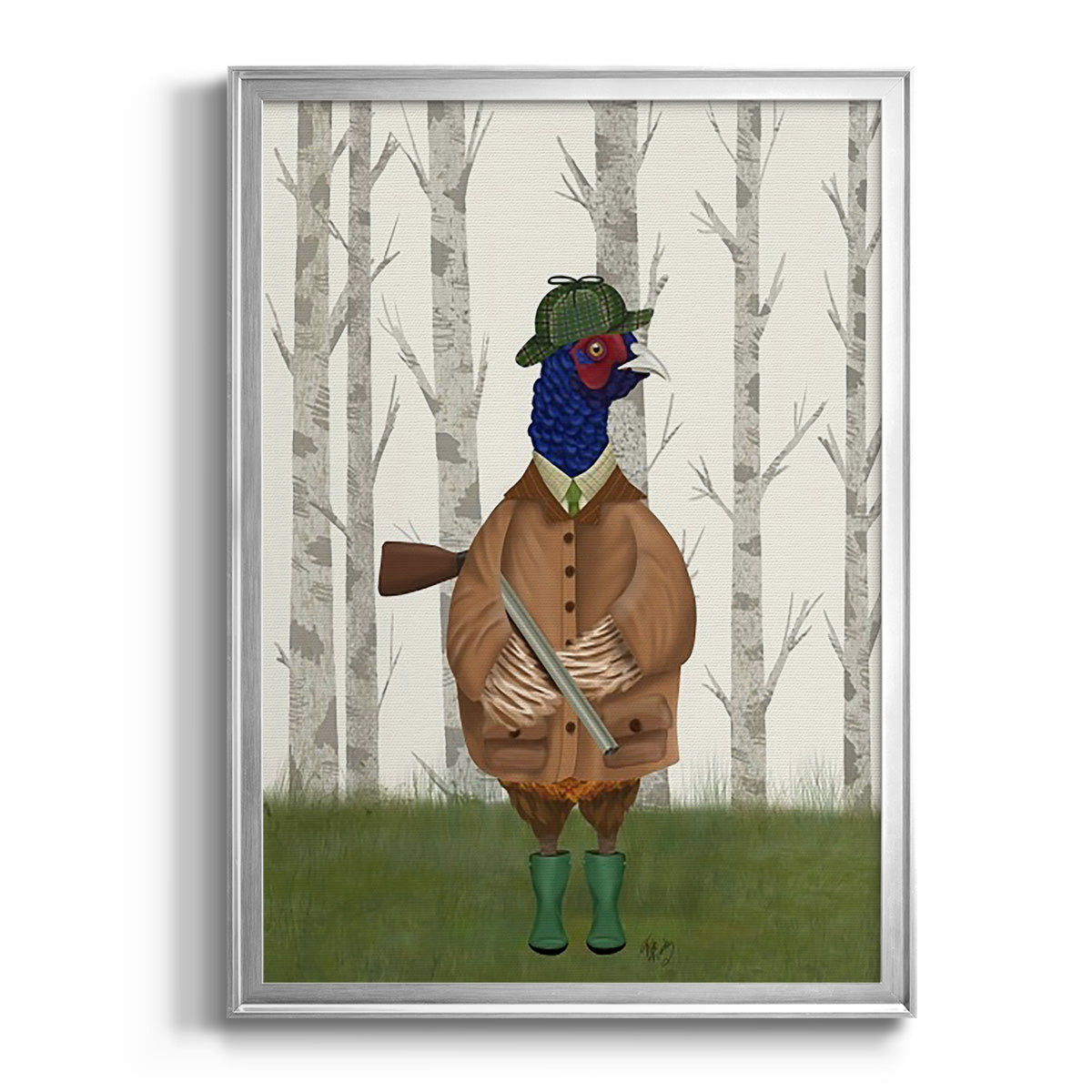 Pheasant Shooting Party 3 - Modern Framed Canvas Print