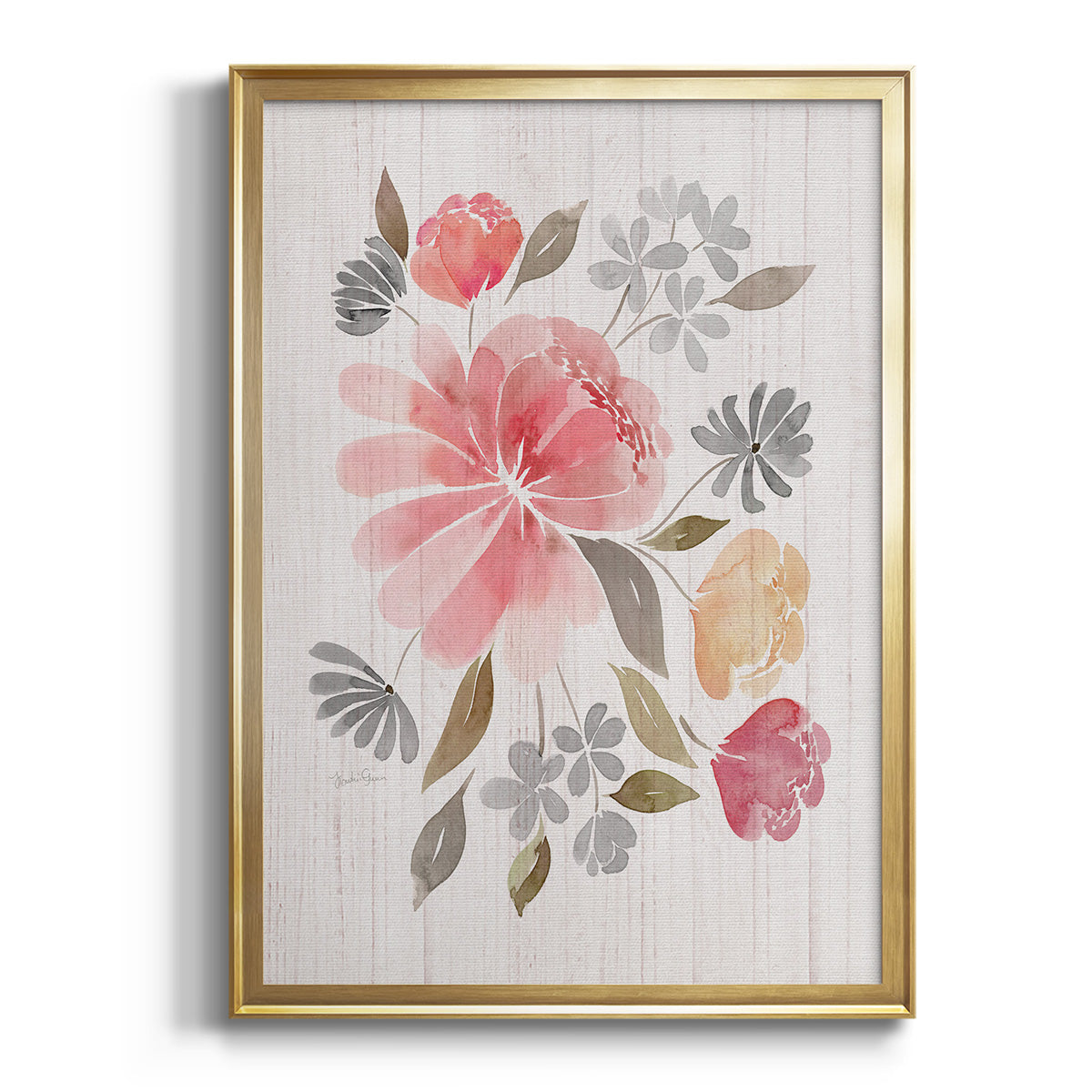 Loose Peonies I - Modern Framed Canvas Print