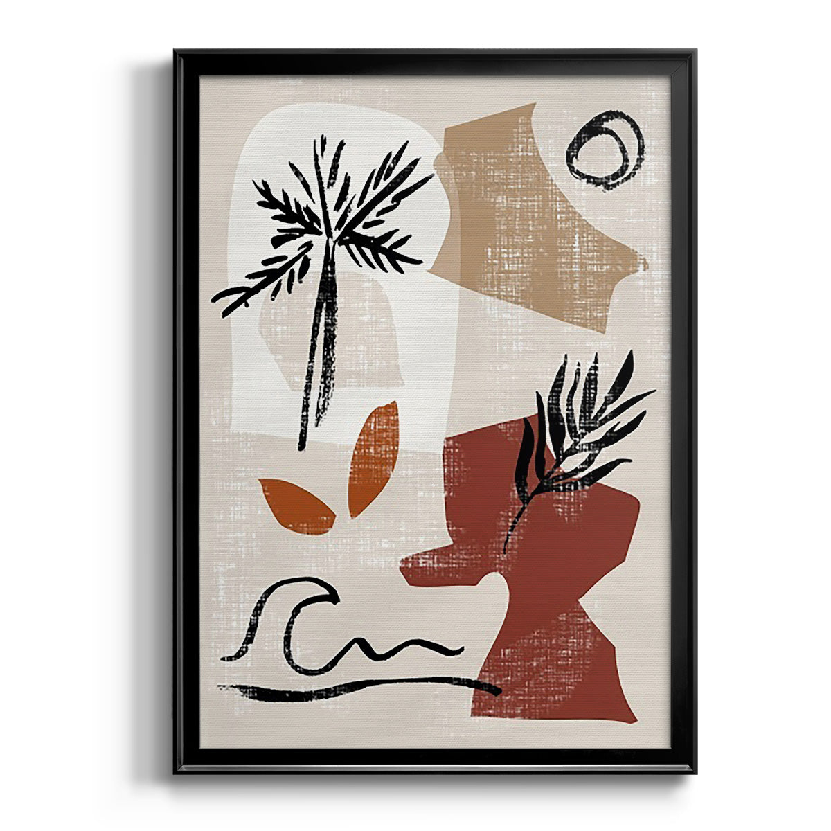 Soft Palms III - Modern Framed Canvas Print