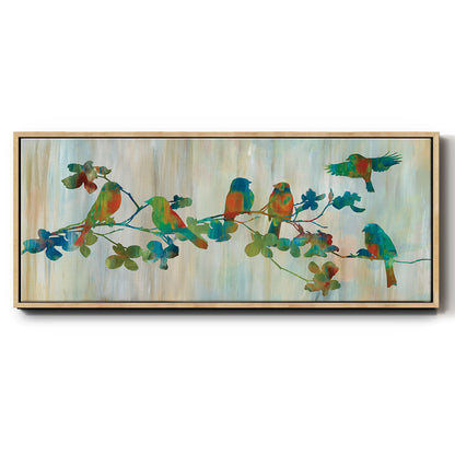 Birds on Branch - Floater Framed Canvas Print
