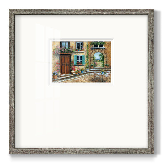 Tuscan Courtyard Premium Framed Print Double Matboard