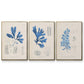 Blue Marine Algae VI - Framed Premium Gallery Wrapped Canvas L Frame 3 Piece Set - Ready to Hang