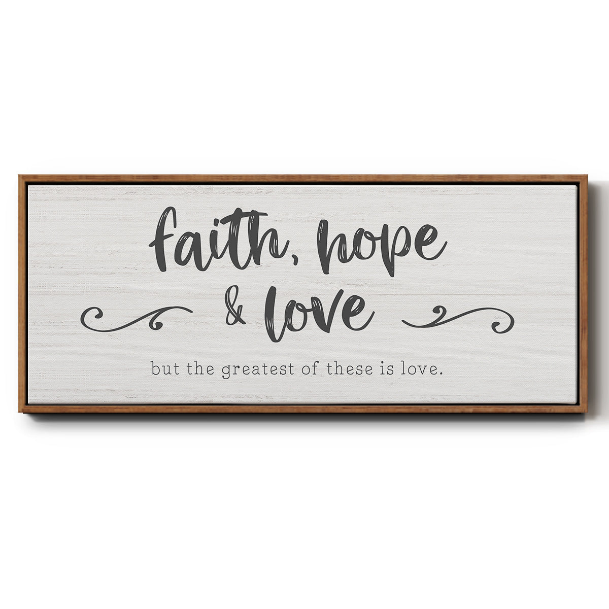Greatest is Love - Floater Framed Canvas Print