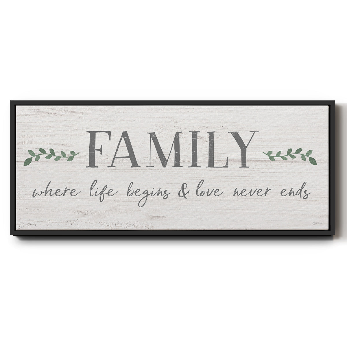 Love Never Ends - Floater Framed Canvas Print