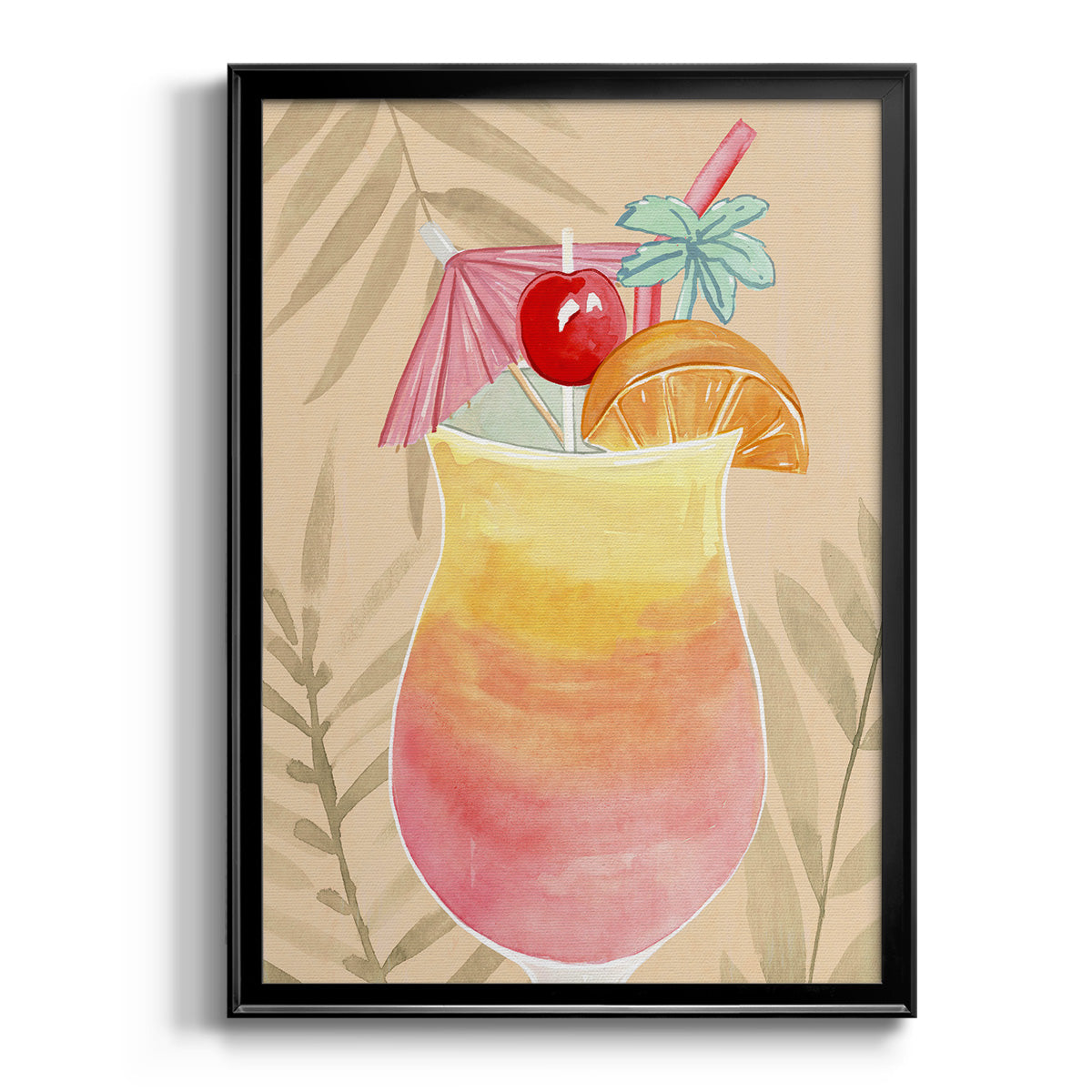 Tropical Cocktail IV - Modern Framed Canvas Print