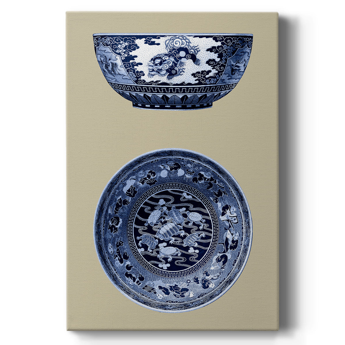 Porcelain in Blue and White I Premium Gallery Wrapped Canvas - Ready to Hang