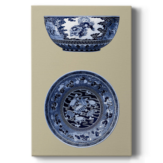 Porcelain in Blue and White I Premium Gallery Wrapped Canvas - Ready to Hang