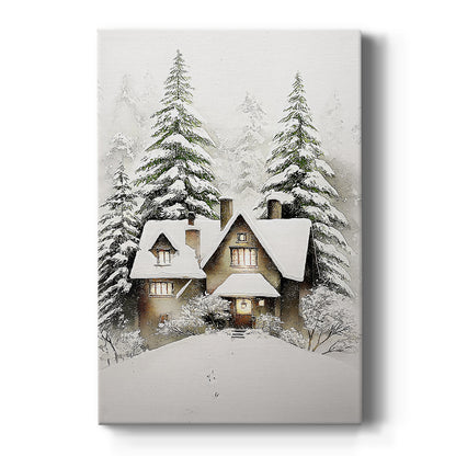Cottage of Frostlit Whisper - Canvas Art Print