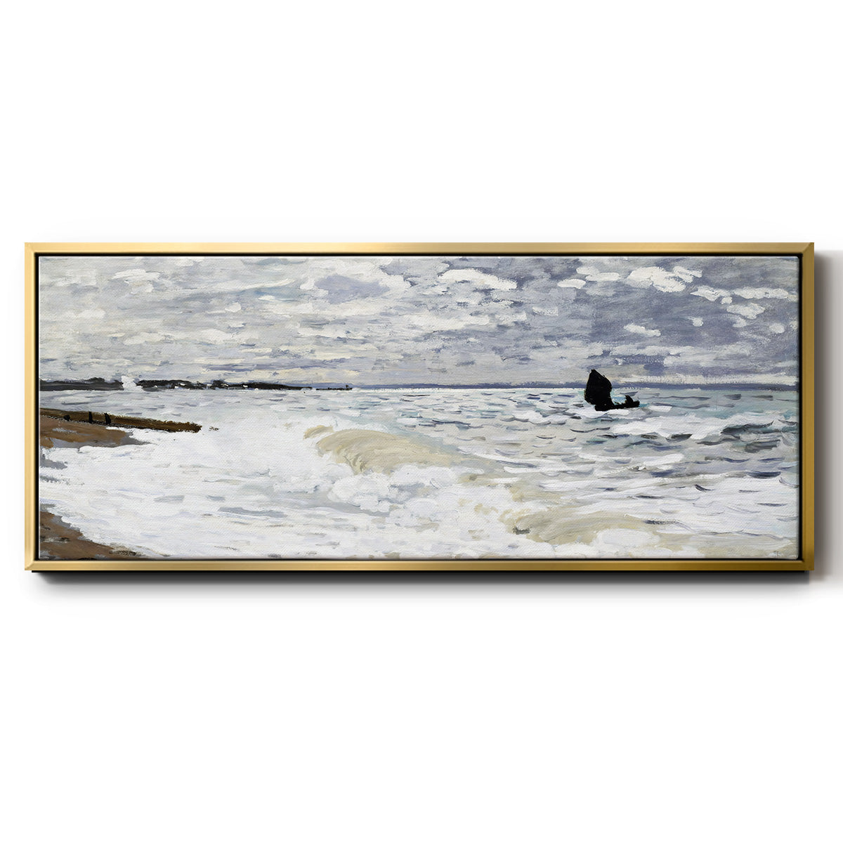 The Sea at Le Havre, 1868 - Floater Framed Canvas Print
