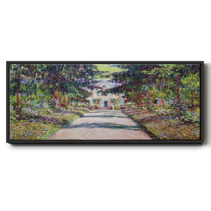 Pathway in Monet's Garden at Giverny, 1900 - Floater Framed Canvas Print
