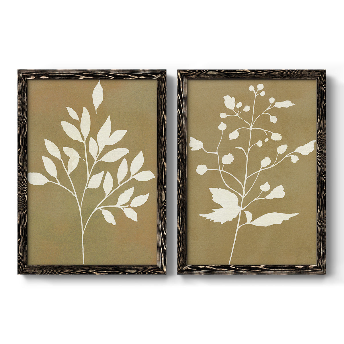 Honey Botanical I   - Premium Framed Canvas 2 Piece Set - Ready to Hang