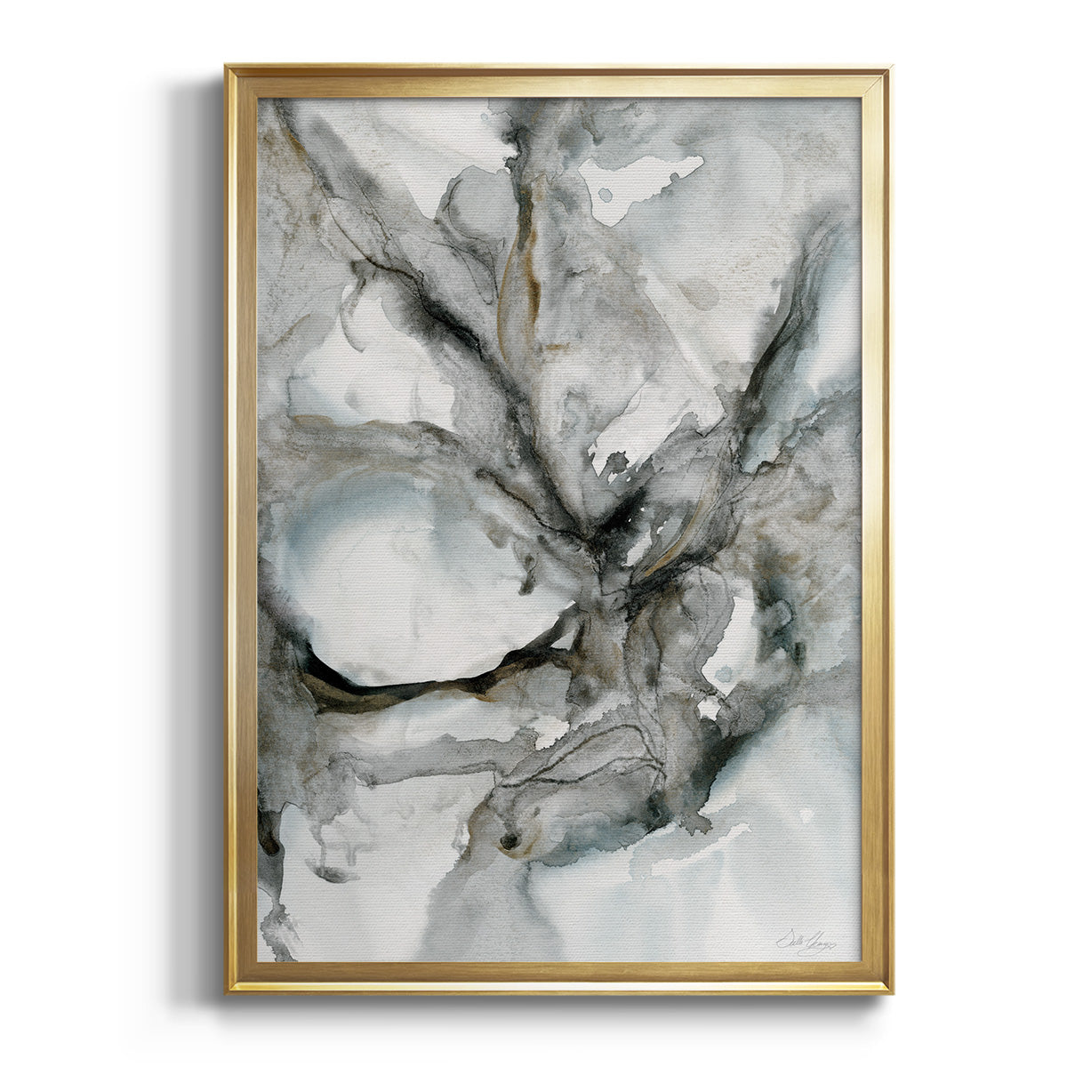 Marble Harmony - Modern Framed Canvas Print