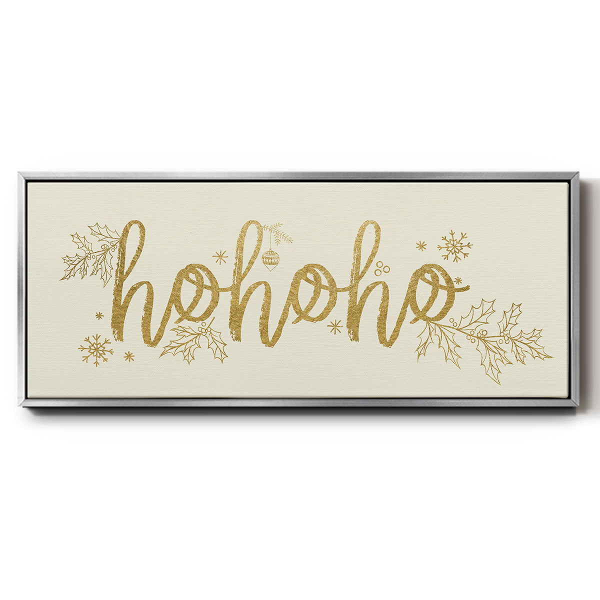 Golden HoHoHo - Floater Framed Canvas Print