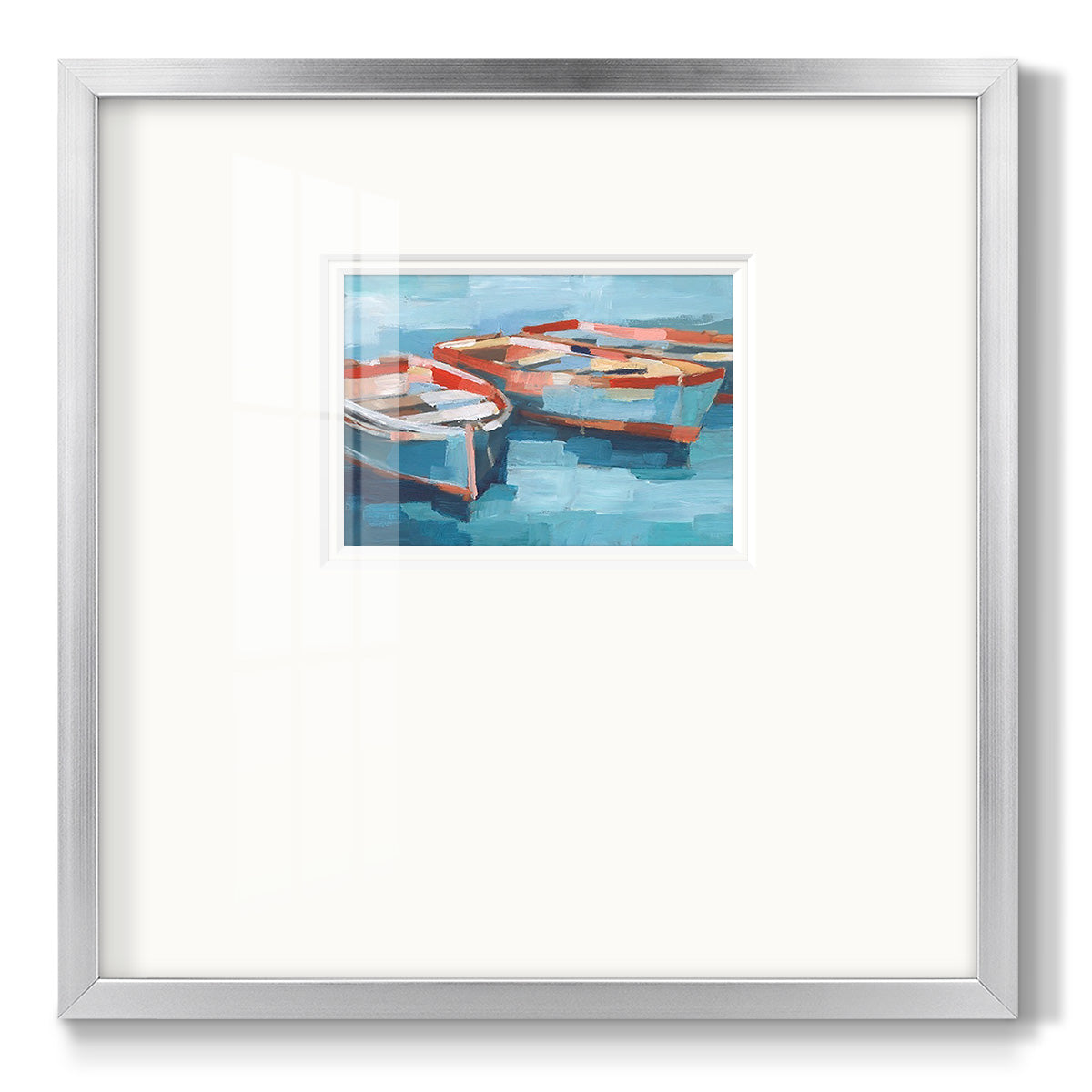 Primary Boats II - Double Matboard Framed Print