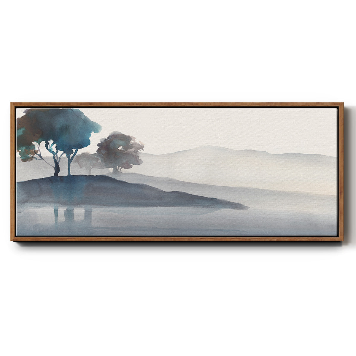 Serene Silhouette I - Floater Framed Canvas Print
