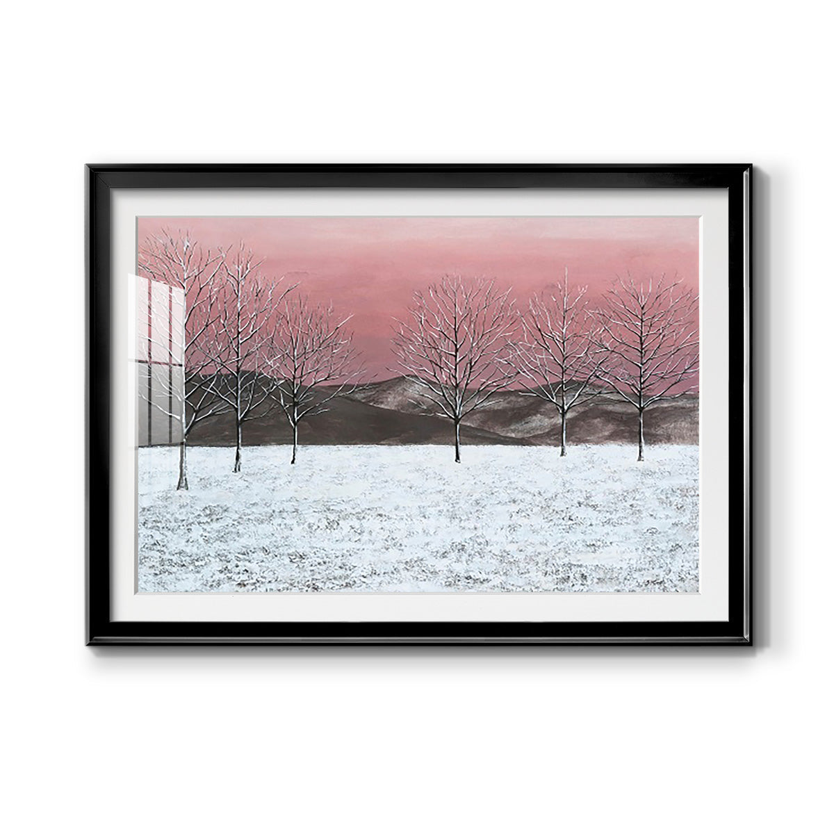 Sunset Snowfall I Premium Framed Print - Ready to Hang