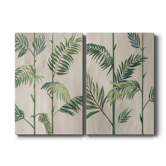 Modern Fronds I Premium Gallery Wrapped Canvas - Ready to Hang - Set of 2 - 8 x 12 Each