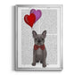 French Bulldog and Balloons - Modern Framed Canvas Print