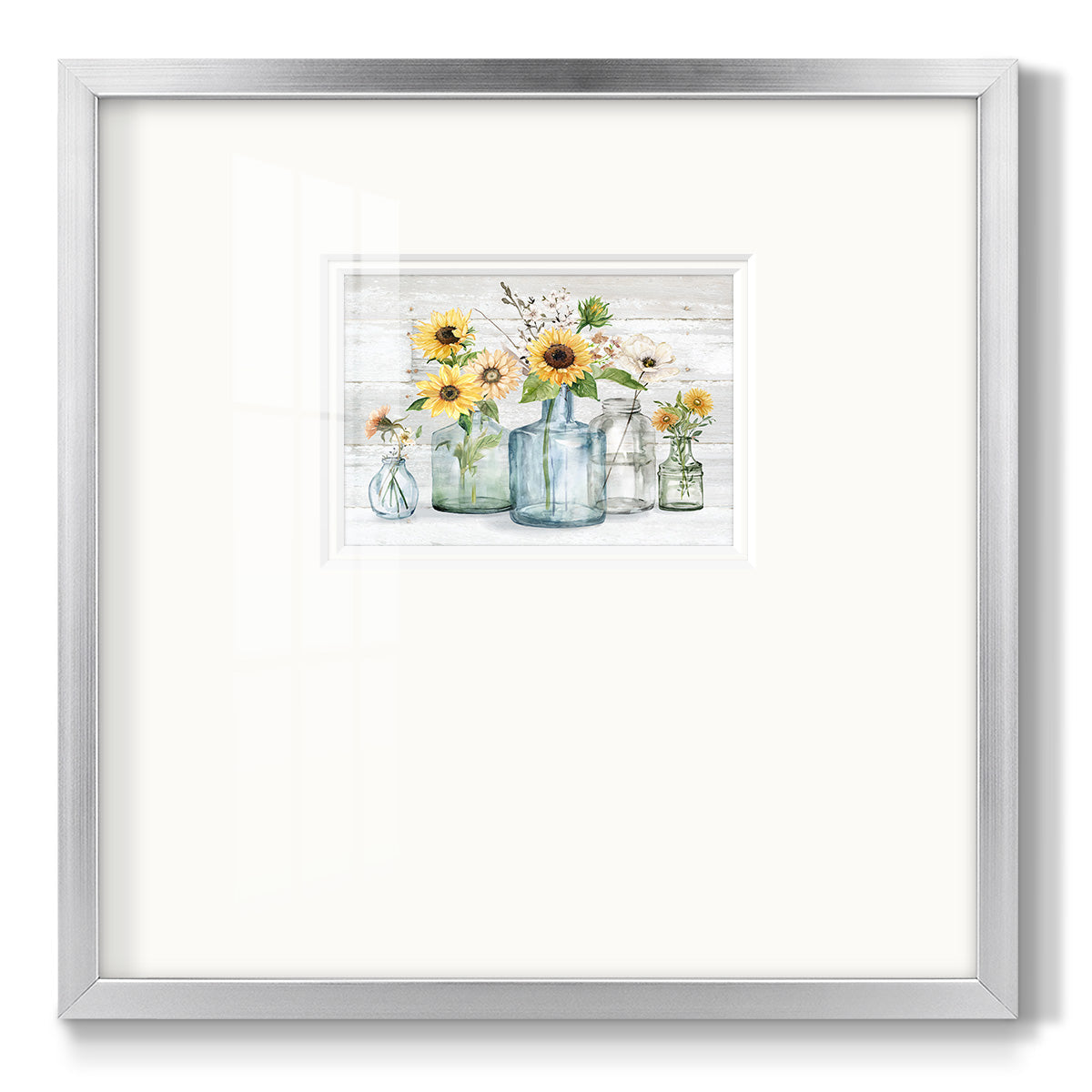 Sunflower Extravaganza - Double Matboard Framed Print