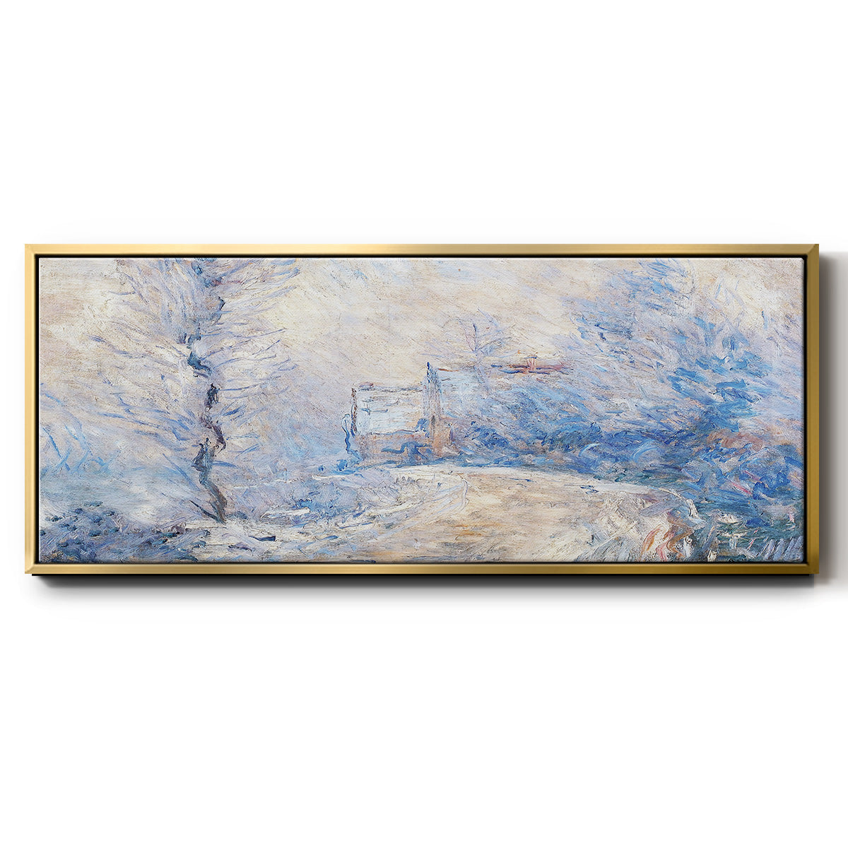 The Entrance to Giverny Under the Snow, 1885 - Floater Framed Canvas Print