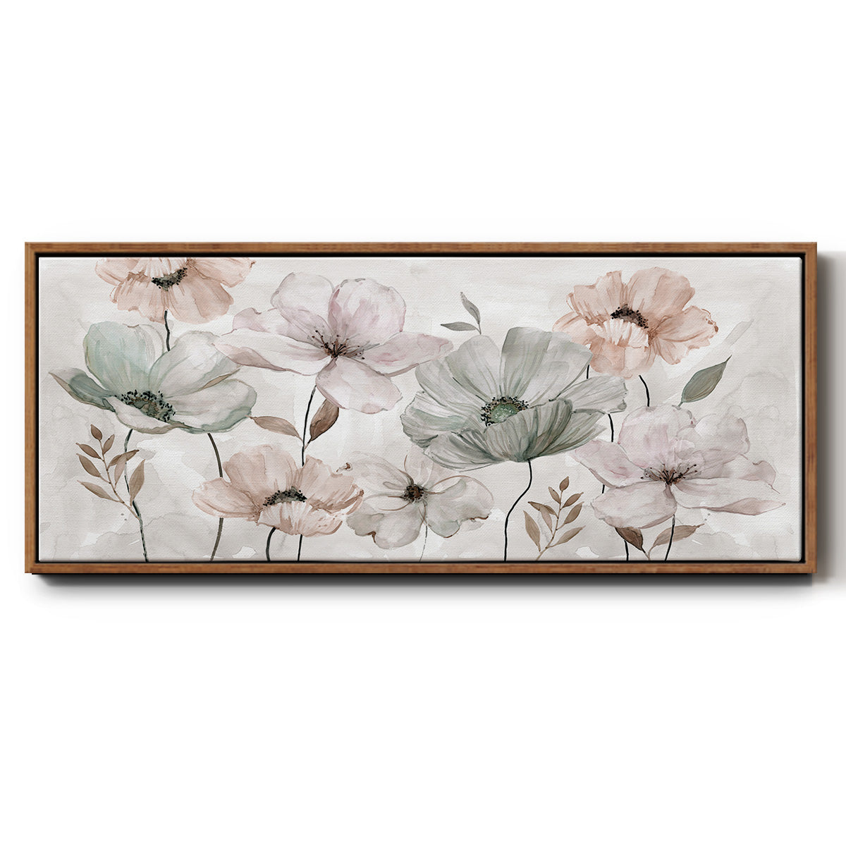 Blushing Garden - Floater Framed Canvas Print