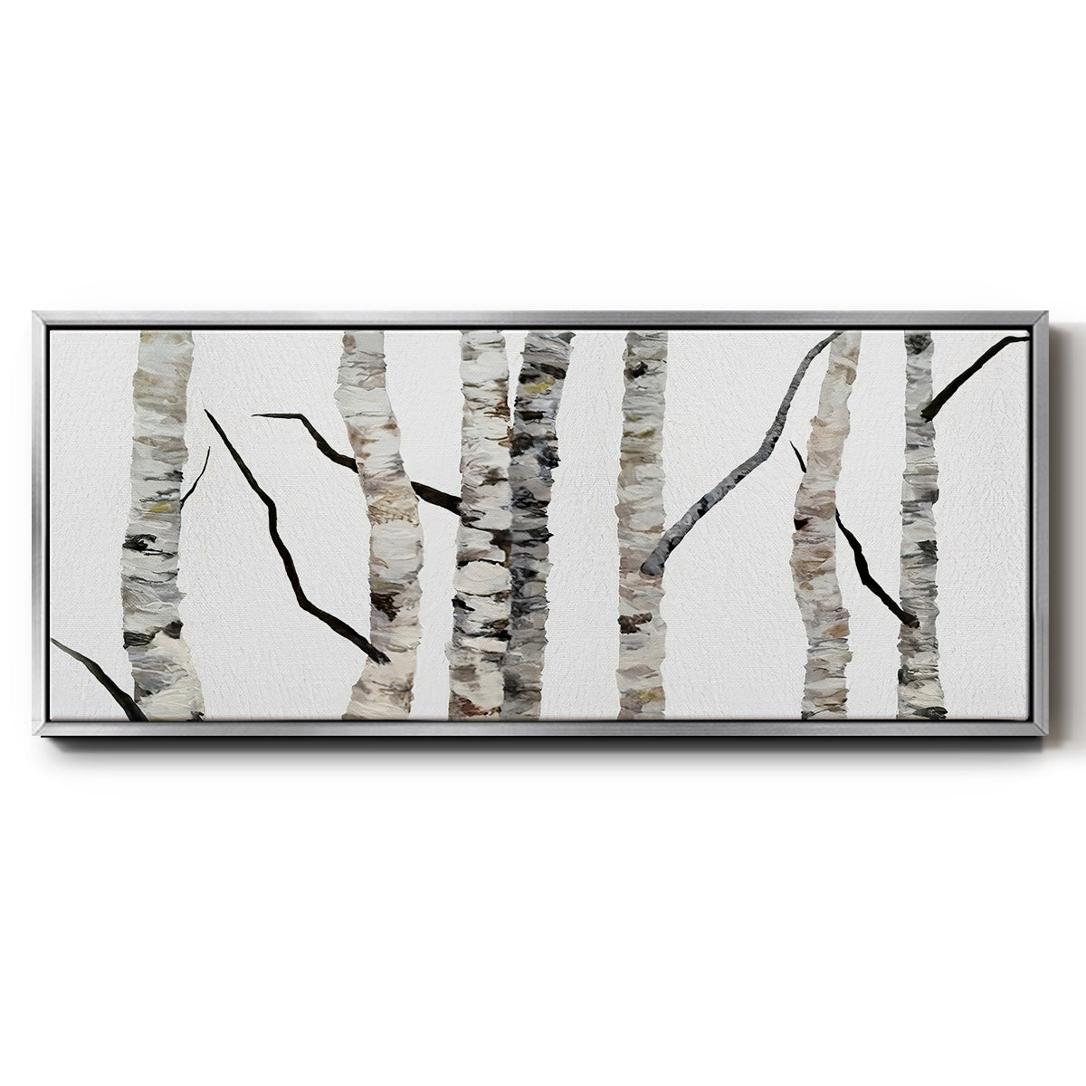 Birch Trees II - Floater Framed Canvas Print