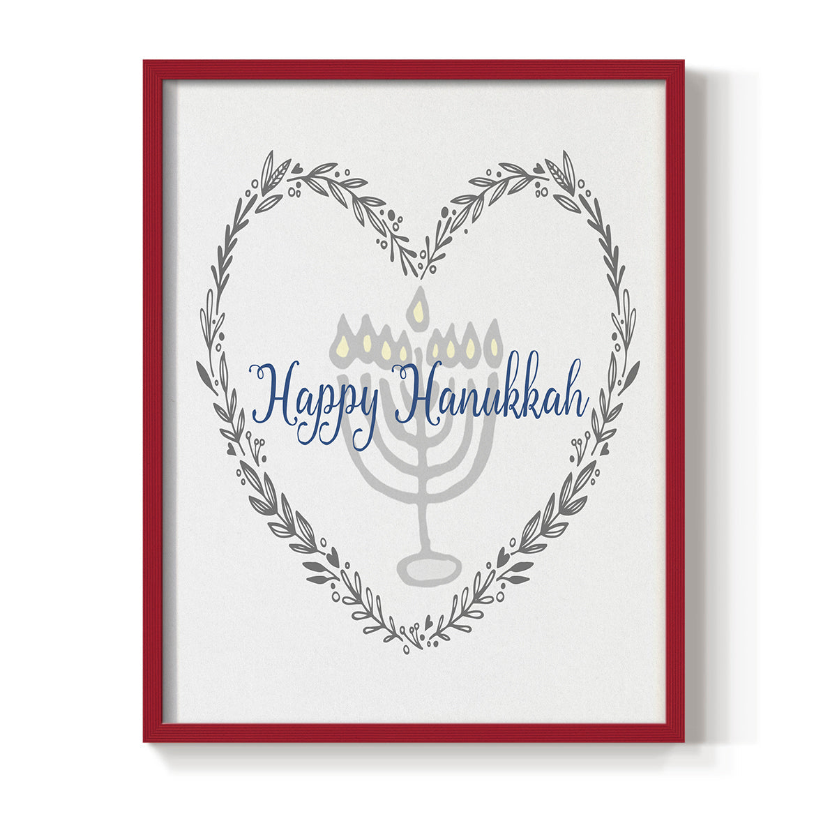 Hanukkah Heart - Restickable Framed Art Print