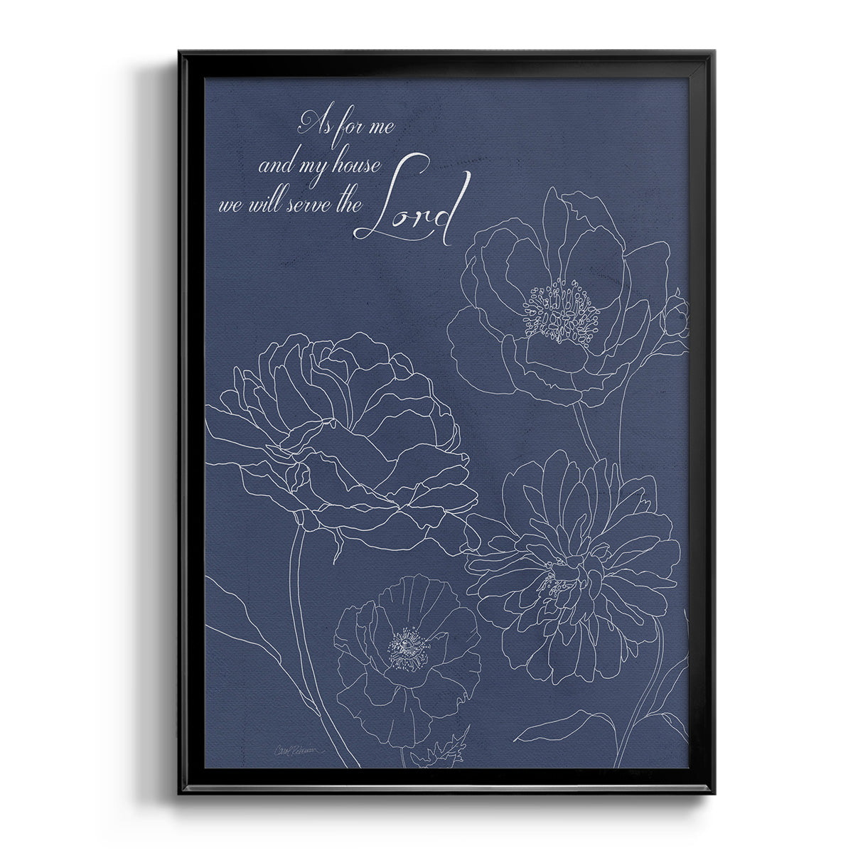 Serve the Lord Floral Sketch - Modern Framed Canvas Print