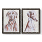 Sitting Dog I - Premium Framed Canvas 2 Piece Set - Ready to Hang