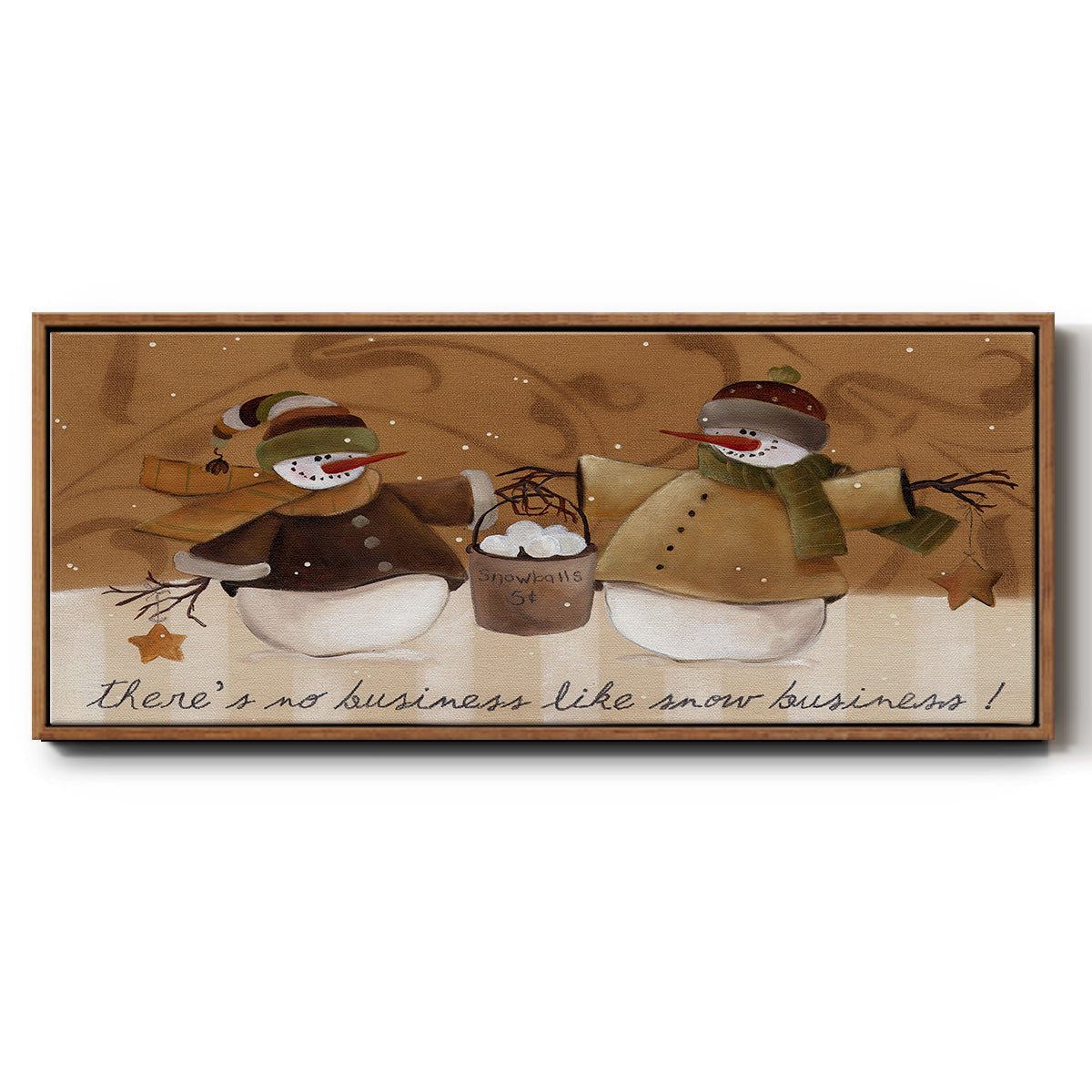 Snowballs - Floater Framed Canvas Print