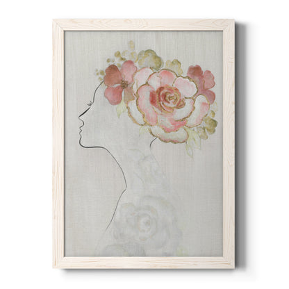 Fashion Floral Silhouette II - Barnwood Framed Canvas Print