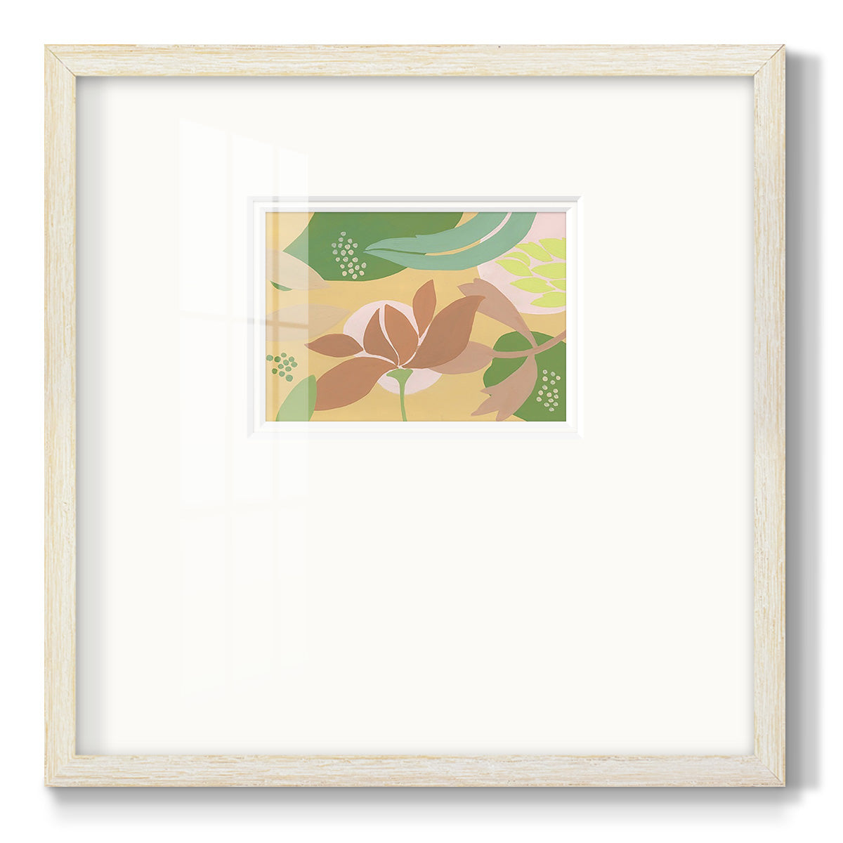 Neutral Blooms I Premium Framed Print Double Matboard