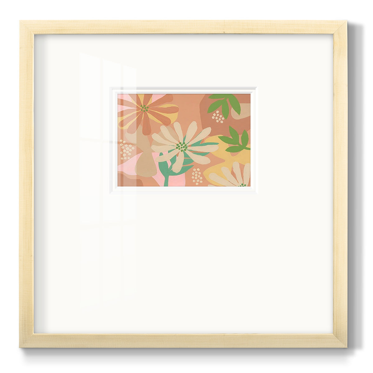 Neutral Blooms III - Double Matboard Framed Print