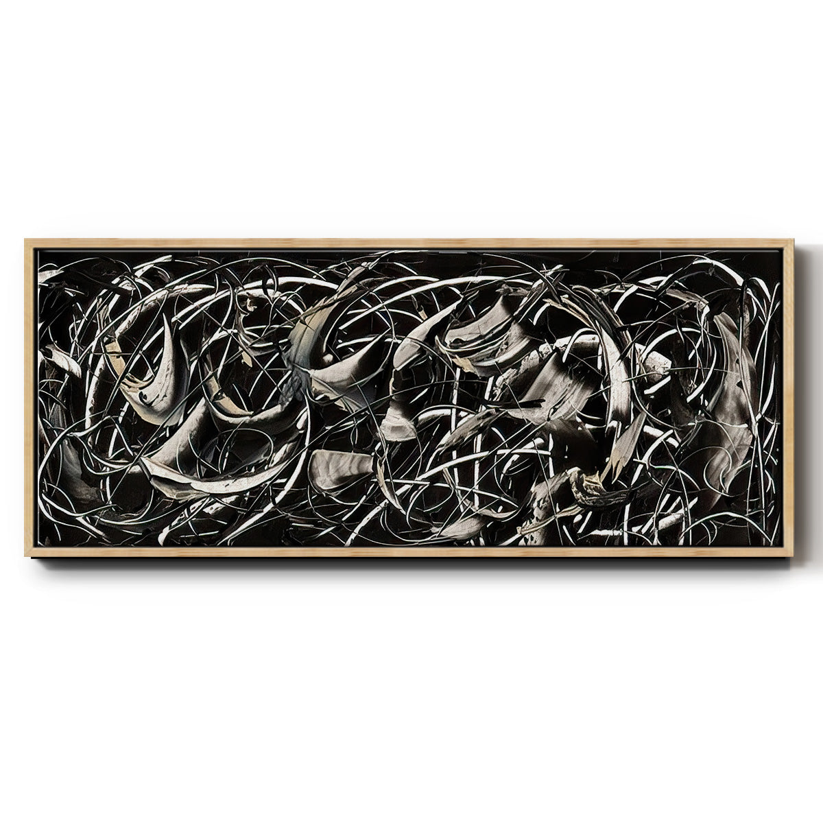 Linear Movement II - Floater Framed Canvas Print